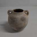 Antique Ceramic Vase, 5.8 Inch Terracotta Vase with Handles, Decorative Rustic Vase for Home Decor, Farmhouse, Living Room, Table, Bedroom, Entrance, Office - Gray