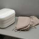 AAAAAcessories D-Shaped Chair Cushions, 2" Thick Dining Chair Pads with Ties and Removable, Machine-Washable Cover, 17" x 16", Set of 6, Oatmeal Beige