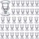 36 Pcs Clear Glass Candlestick Holders Taper Candle Holder Bulk 2.5 Inch Candle Stick Holder for Table Centerpiece Mantel Wedding Housewarming Gift Rustic Vintage Valentines Dinning Decoration (Clear)