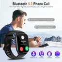 1.91" Smart Watch for Men,smart Watches for Women,Fitness Tracker with Message Call Function,120+ Sport Modes, IP68 Waterproof,24 Hours Heart Rate/Sleep Monitor,for Android/iOS (Black)