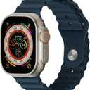 HeiKe Ocean Soft Silicone Bands for Apple Watch Ultra 3 Ultra 2 1 Band 49mm 46mm 45mm 44mm 42mm 41mm 40mm 38mm Men Women,Sport Breathable Wristband Strap for iWatch Series 11 10 9 8 7 6 5 4 3 2 1 SE (Blue)