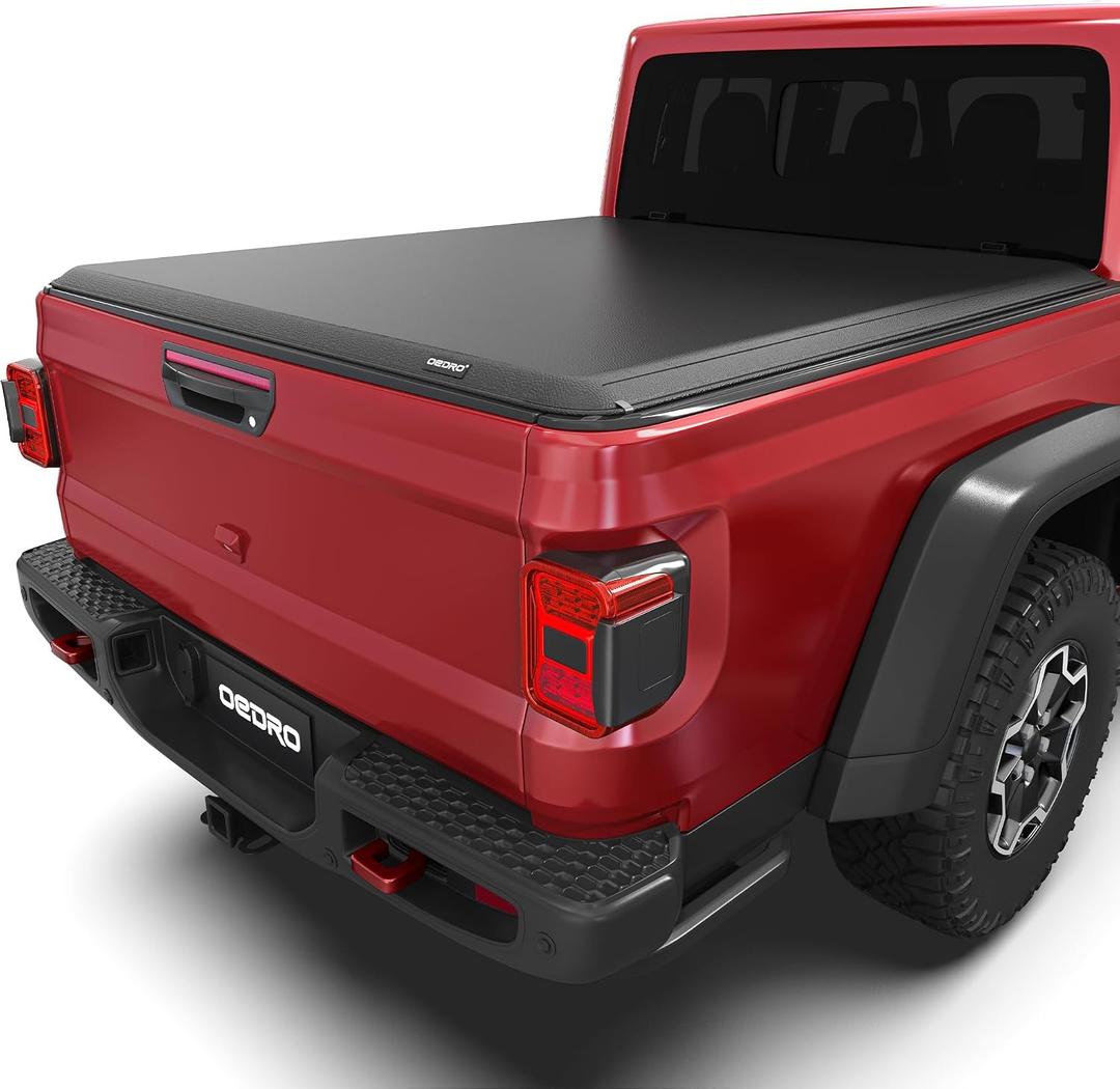 oEdRo Soft Roll Up Tonneau Cover Fit for 2020-2026 Jeep Gladiator JT 5ft
Soft Roll-up Truck Bed Cover Pickup Cover Compatible with Jeep Gladiator JT 2020 2021 2022 2023 2024 2025 2026 5 Feet Bed