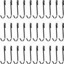 Teaaha 30 PCS J Hooks for Hanging, 2.4 Inch Clip-On Stainless Steel Wire Shelf Hooks, J Shaped Rack Hanger Sink Grid Hook for Hanging Closet, Kitchen Utensil, Pot, Pan, Bags