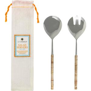 Le Cadeaux Natural Rattan Handled Salad Servers