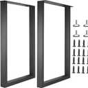 Metal Table Legs for Desk, Heavy Duty Square Tube Iron, DIY Furniture Legs for Dining and Coffee Table, Computer Desk, Workbench, Meeting Room Table, 28H x 17.7W(Rectangle)