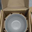 Fable Dinnerware Set - Includes 4 Each of The Dinner + Salad Plates, and The Breakfast Bowls - Dishwasher Safe, Durable Stoneware Ceramic Plates and Bowls - Dove Gray