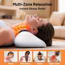 Heated Neck Stretcher with Red Light Therapy, Wireless Cervical Traction Device, Neck Massager 2025 New Upgrade 4 in 1 Portable Massager, Cervical Traction Massager Pillow for Home/Office Used