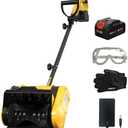 20V 12-Inch Cordless Snow Shovel, 4Ah Cordless Snow Blower, Battery Snow Blower with Directional Plate & Adjustable Front Handle (4Ah Battery & Quick Charger Included)