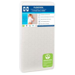 Sealy Baby Flex Cool 2 Stage Crib Mattress and Toddler Bed Mattress, Breathable Hybrid Coil Design, Waterproof Cotton Surface, GREENGUARD GOLD Certified, Standard 52x28 Size