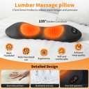 3-in-1 Electric Lumbar Support Pillow, Triple Fusion Back Massager with Heat & Massage & Traction, Back Massager for Pain Relief Deep Tissue, Designed for Daily Back Relaxation and Spine Support