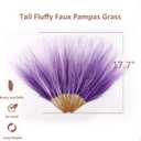 Pampas Grass Small, 30 Pcs 17" Faux Pampas Grass Short Decor, Pompas Grass Flower Arrangement and Vase Filler for Boho Home Wedding Decoration (Purple Gradient)
