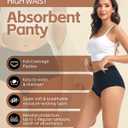 2 x Period Underwear for Women Heavy Flow 60ml - High Waist Long Staple Combed Cotton Leak Proof Menstrual Panties 3 Pack (Black, S)