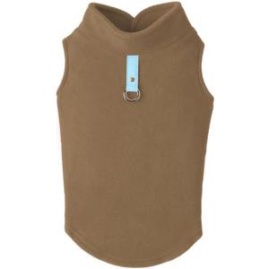 Gooby - Fleece Vest, Small Dog Pullover Fleece Jacket with Leash Ring, Clay, Small (Small (Around 6-lb))