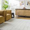 Livabliss x Our PNW Home Cascade Minimalist Area Rug, 5'3" x 7', Ivory