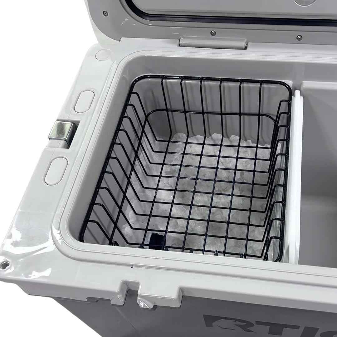 Cooler Basket for RTIC 52 or 72 Qt Ultra-Light Coolers, Aluminum Cooler Basket for Coleman 54 Qt Steel Belted Cooler, Durable, Food-Safe, Rtic Cooler Accessories - Black