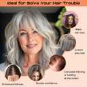 SEIKEA Hair Toppers for Women Real Human Hair, 10" Clip in Bangs Hand-tied Base 1.4 * 2.2inch Natural Realistic with Thinning Hair with Wispy Bangs White Blonde