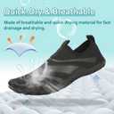 Water Shoes Womens Mens Quick-Dry Aqua Yoga Socks Barefoot Swim Pool Beach Shoes for Walking Hiking Diving Surf Ootdoor Water Sports, Black (9.5 Women/8.5 Men)