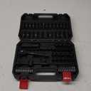 1/4 Inch Drive Impact Socket Set, 83Pcs Socket Wrench Set Metric & SAE from 4-15mm, 5/32-9/16", 6 Point CR-V Deep & Shallow Sockets Kit with 72T Ratchet Handle, E Torx, for Automotive & Home 83pcs 1/4 socket set