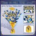 Capoda 6 Pack Graduation Table Centerpiece Party Decoration Metallic Foil Spray Centerpiece Glitter Star Tabletop Decor for 2026 Graduation Party Congrats Grad Decor Supplies(Grad,Blue Gold)