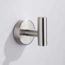 Hallyware 1 Pack Round Base SUS304 Stainless Steel Bathroom Heavy Duty Towel Hook Hanger Coat Hook Coat Hook for Wall Mounted, Brushed