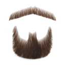 Realistic Mustache, Human Hair Fake Beard, Hand Knotted Lace Based False Beard, Costume Beard with Sticky Adhesive Tape（Brown)