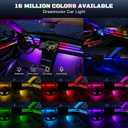 Dreamcolor Acrylic Interior Car LED Strip Light with USB/Type C/4-Port USB Cigarette Lighter,RGB 10 in 1 with 175 inches 650 LEDs Ambient Lighting Kits, Sound Active Function Neon Led Strips for Car