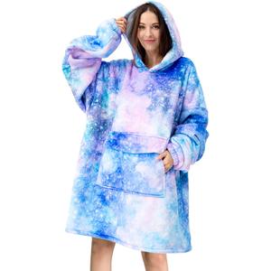 Fiosnow Galaxy Blanket Hoodies for Women and Men Adult Oversize Wearable Blanket Hoodies for Soft and Warm