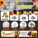 ALL-IN-1 Construction Balloon Arch Kit with BONUS Caution Tape & Truck Balloons - Construction Balloons for Excavator Birthday Decorations - Construction Birthday Party Supplies & Decorations, 5 inch, 10 inch, 18 inch