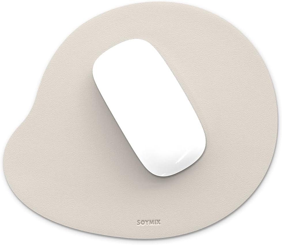 2 x Compact Cute Mouse Pad - Daily Use Portable Design Premium Non-Slip Water-Resistant Smooth and Durable Stylish for Computer and Laptop (Light Gray, Mango (8.6" × 7.6"))