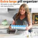 Extra Large Pill Organizer – Weekly Pill Box 7 Day AM PM for Big Vitamins & Supplements, Large Capacity Medication Dispenser with 7 Detachable Compartments, XL Pill Organizer 2 Times a Day