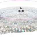Novani Self Adhesive Rhinestone Ribbon, 0.35 Inch Wide 6 Yards 1 Roll, AB Crystal Diamond Bling Strips for DIY Crafts,Home Decor,Glitter Glass Rhinestone Tape for Crafting,Car Decoration