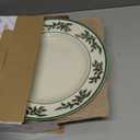 Spode Christmas Tree Holly Dinner Plates, Set of 4-10 Inch Stoneware with White Center & Holly Accents - Festive Holiday Tableware, Microwave, Dishwasher & Freezer Safe, Seasonal Dining Essentials