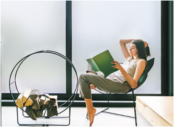 LUTE Window Privacy Film, Frosted Glass Window Film for Bathroom, Static Cling Removable Heat Control Glass Coverings, Non Adhesive Opaque Door Sticker for Home Office (Pure, 17.5" x 78.7")