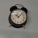 Peakeep Retro 4.5 inches Battery Operated Twin Bell Loud Alarm Clock (Black with Arabic)