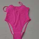 Women's Sexy One Piece Bathing Suit Swimsuit High Cut Leg Cheeky Coverage, Adjustable Thin Strap, Extra Small, Hot Pink 