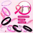 30PCS Breast Cancer Awareness Silicone Wristbands Pink Ribbon Bracelets Hope Faith Strength Accessories Women Party Supplies Favors.