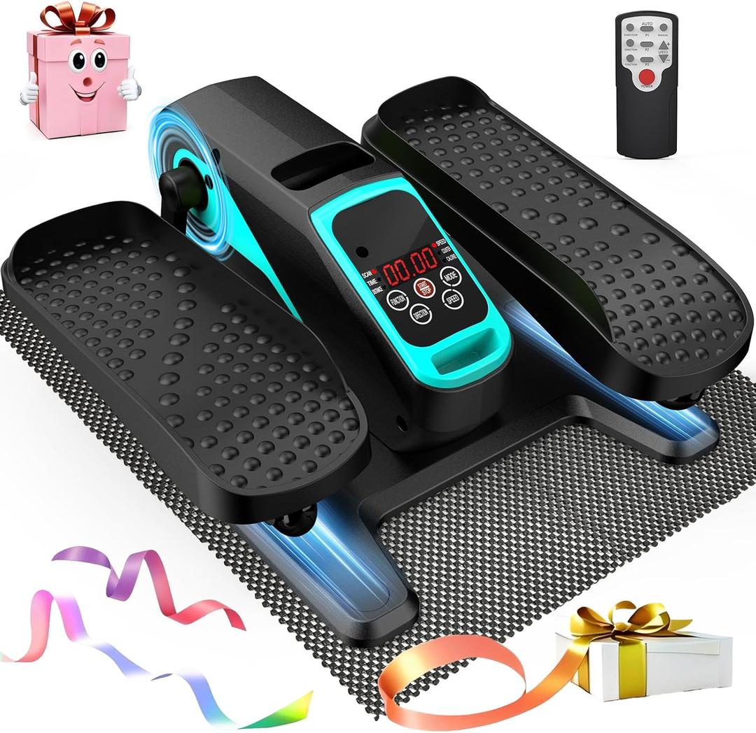 VIVURN-018 Under Desk Elliptical 12 Speed 5 Modes Mini Motorized Leg Exerciser While Sitting for Seniors As Seen on TV with Non-Slip Mat Quiet & Portable Electric Pedal Exerciser for Home and Office (Blue)