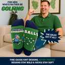 I'D RATHER BE CHASING Funny Mens Socks, Golf & Pickleball Gifts for Men, Golfers Unique Crew Sock, Golfing Gift Accessories (Green)