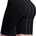 Design by Olivia Women's Basic High Waisted Active Yoga Soft Biker Shorts (X-Large, 3pack - Black/Black/Black)
