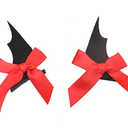 4pcs Bat Wing Hair Clips Halloween Bow Small Claw Clips Cute Devil Wing Designs Hair Accessories Halloween Red Bow Headdress Gothic Style Hair Accessories for Hairstyles