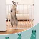Babelio Baby Gate for Stairs, Kitchen & Doorways, No Bottom Bar| Easy Install| One-Handed Operation| Auto-Close| Hardware Mount Safety Dog Gate (White, 34" H, 29.7-46.5" W)