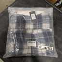 Fozexi Women's Sherpa Lined Jackets Sherpa Turn-Down Collar Warm Winter Fleece Flannel Jacket for Women Trendy, Blue, Size: L