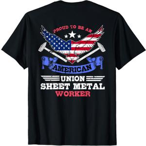 Sheet Metal Worker Gifts Design On Back Of Shirt T-Shirt L