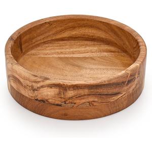 Kimona Decorative Bowl Acacia Wood Hand Carved Home Decor for Dining Table Center, Living Room, Kitchen Dcor (8"x 8" x 2.5")