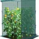 GROWNEER Crop Cage, 4' x 4' Plant Protection Tent with 2 Zippered Doors, 6 Ground Staples, Steel Frame, Plant Outdoor Cage, Storage Bags for Garden, Yard, Lawn