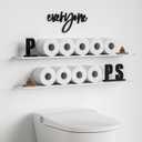 Funny Toilet Paper Holder, Poop Sign Toilet Paper Holder, Funny Bathroom Decor for Shelves (Shelf Not Included)