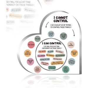 GOMAKERER Acrylic Heart-Shaped Keepsake, Mental Health Decor Therapist Office Art Decorations for Therapist Office Living Room Bedroom Desktop Decorations, 4x4 Inch