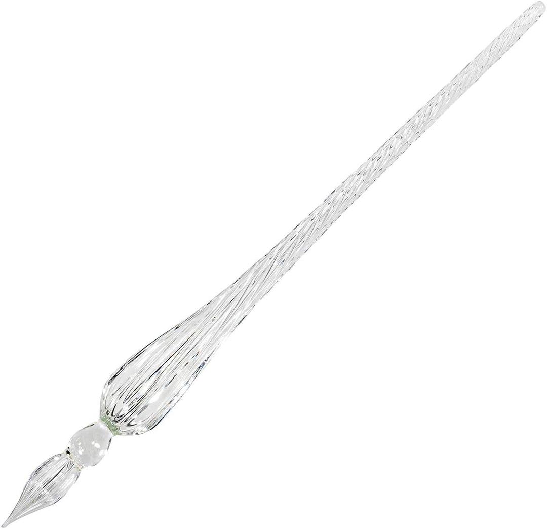 molshine Handmade Glass Dip Pen Crystal Calligraphy Pen Signature Dipped Pen for Artist Women Men Teens,Writing Drawing Decoration Gifts (Transparent)