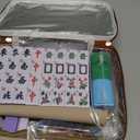 Chinese Mahjong Game Set, 144 Numbered Melamine 1.42" Size Tiles(Pink) and 8 Blank Tiles, with Pink Carrying Travel Bag, English Instruction, Pro Complete Mahjong Game Set