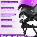 Kids Bike Helmet Set, Adjustable Helmet for Ages 2-3-5-8-14 Year Boys Girls, Toddler Pad Set with Knee and Elbow Pads for Bike, Roller, Skating, Scooter, Longboard and More Sports, S: 18.9"-21.3"/2-8 years old, Purple